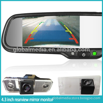 4.3 inch display screen with Auto dimming and automatically reverse display car rearview monitor
